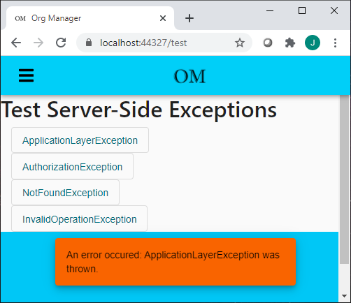 Application Layer Exception
