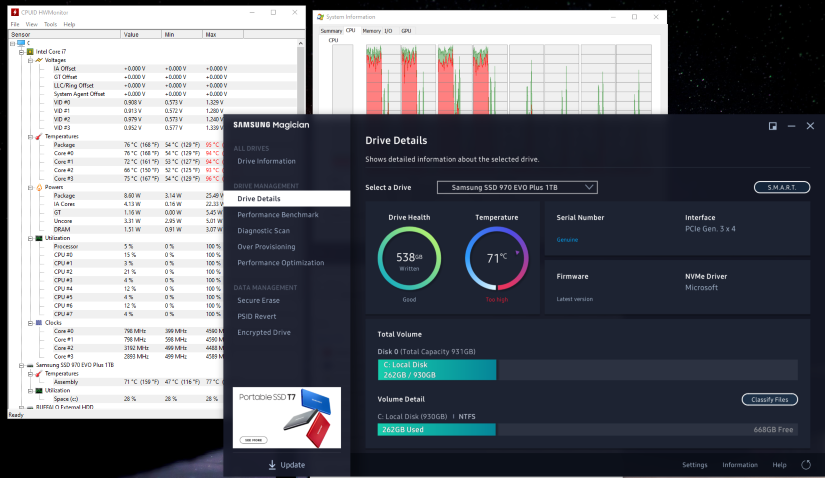 Samsung 1TB SATA SSD Heat