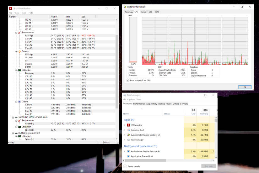 Baseline Temperatures, No Load