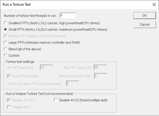 Test 2 Parameters