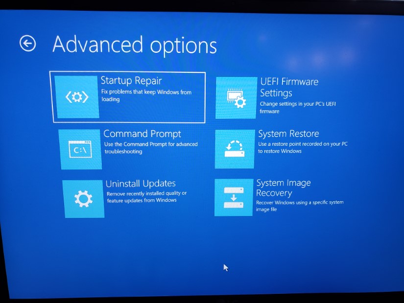 Windows 10 boot menu